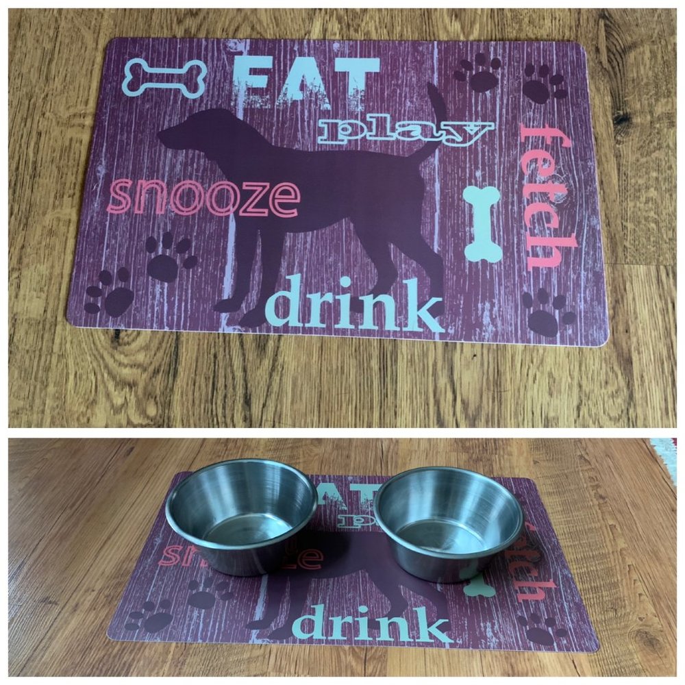 Set of 4 Pet food mats 11.5" x 19"
